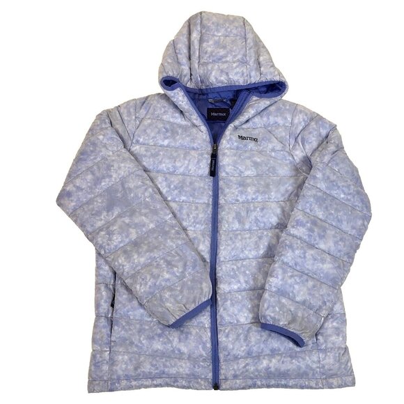 Marmot Other - Marmot Girls Nika Lilac Down Puffer 550 Fill Full Zip Jacket Hooded Size XL
